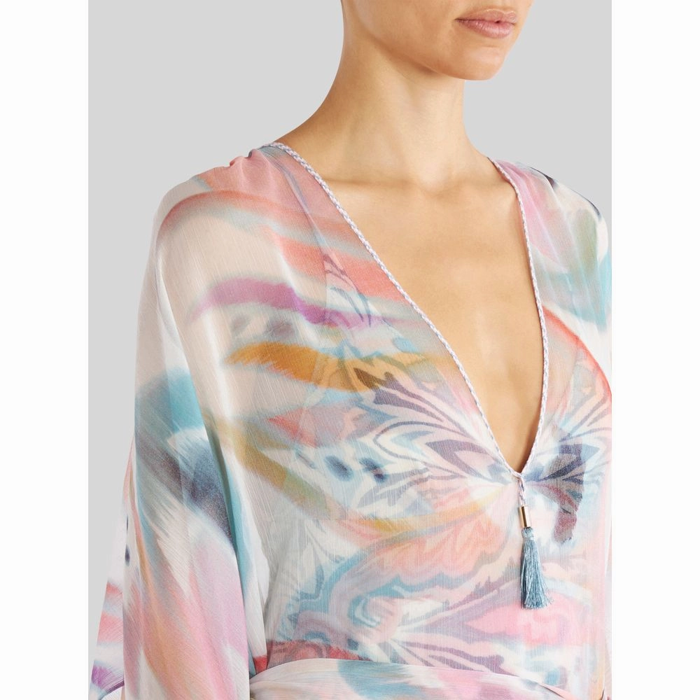 Long Dress With Butterfly Wing Pattern