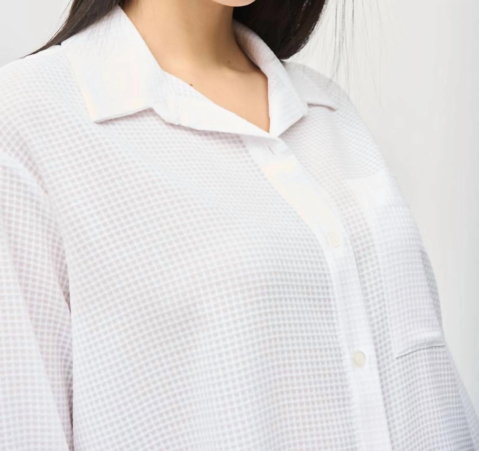 Long Woven High Low Blouse In 1761 - Vanilla