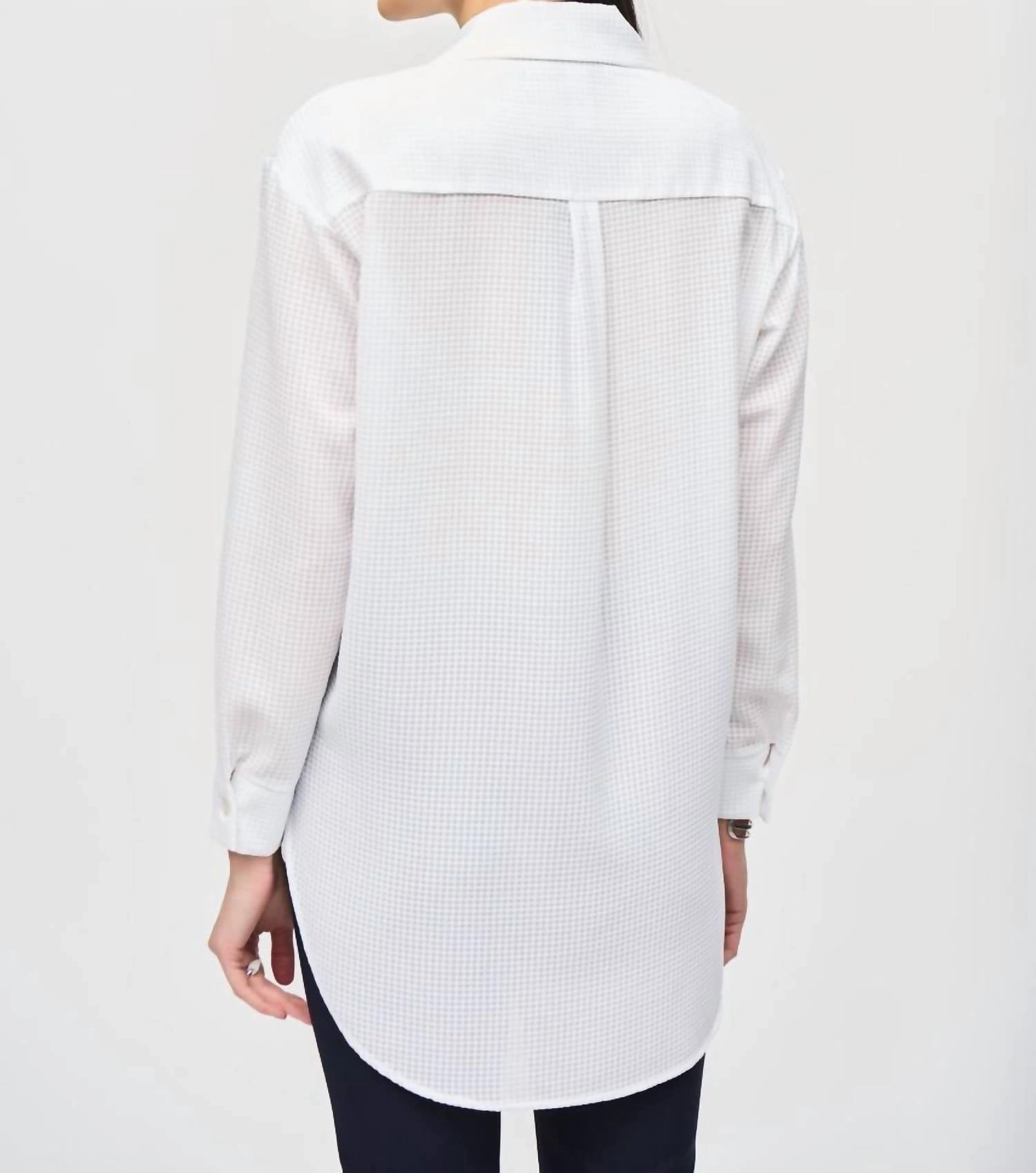 Long Woven High Low Blouse In 1761 - Vanilla