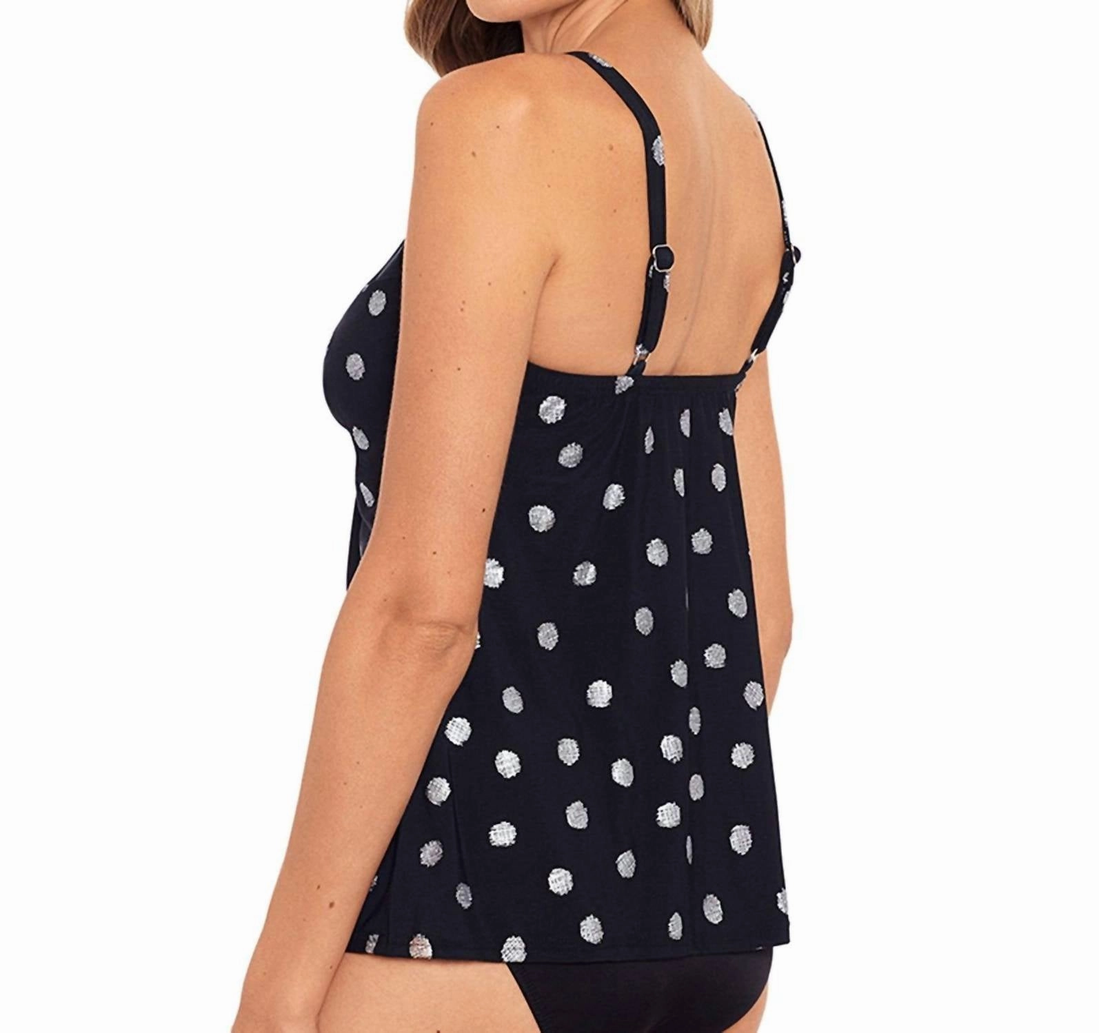 Love Knot Underwire Tankini Top In Black