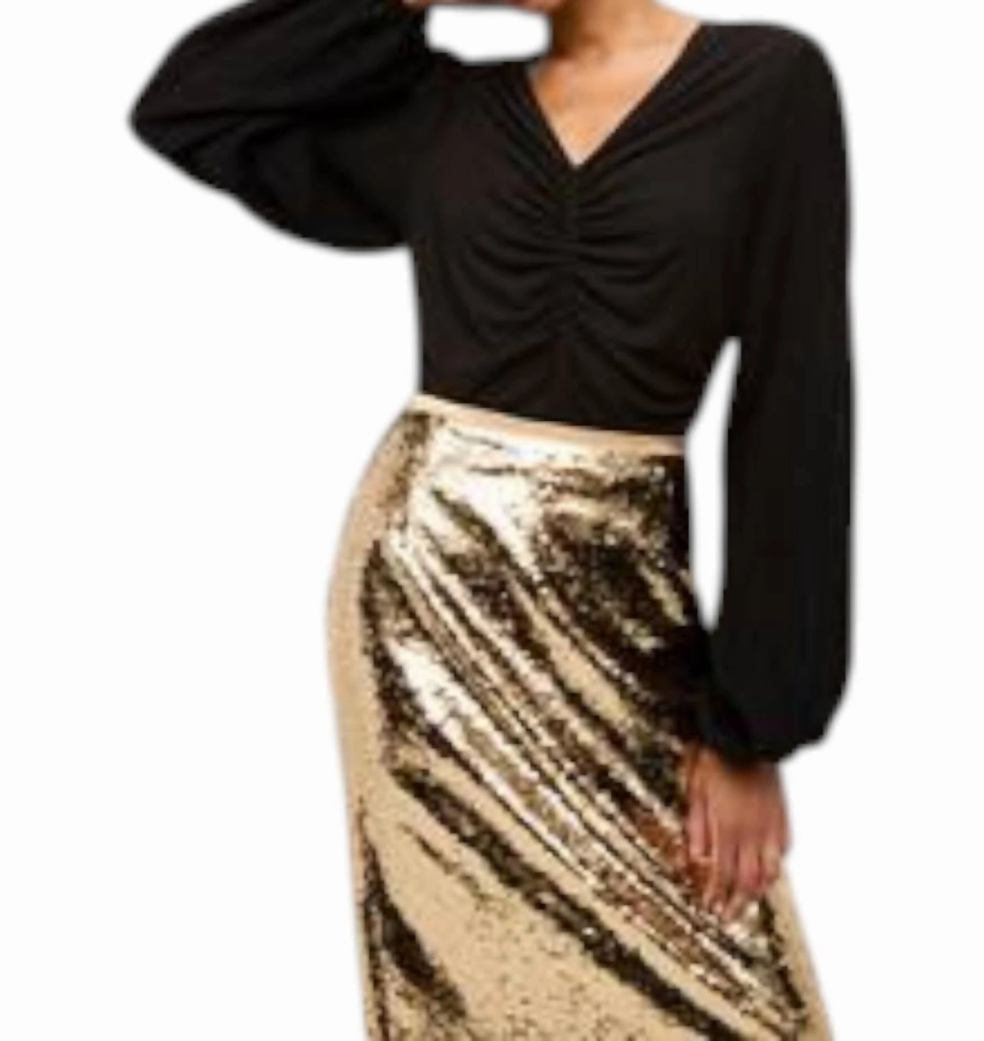 Luce V-Neck Top In Black