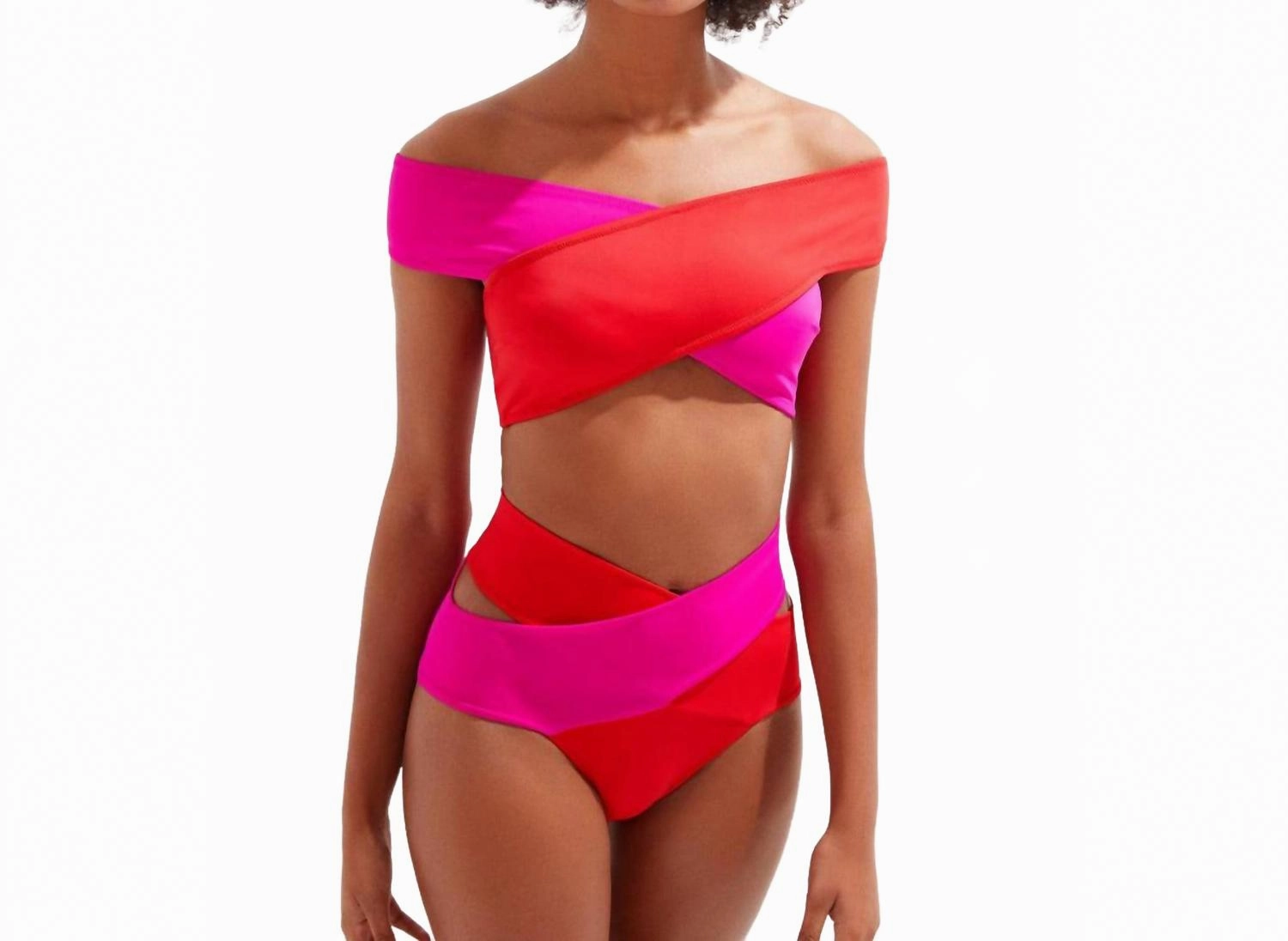 Lucette Bikini Set In Fuchsia/red