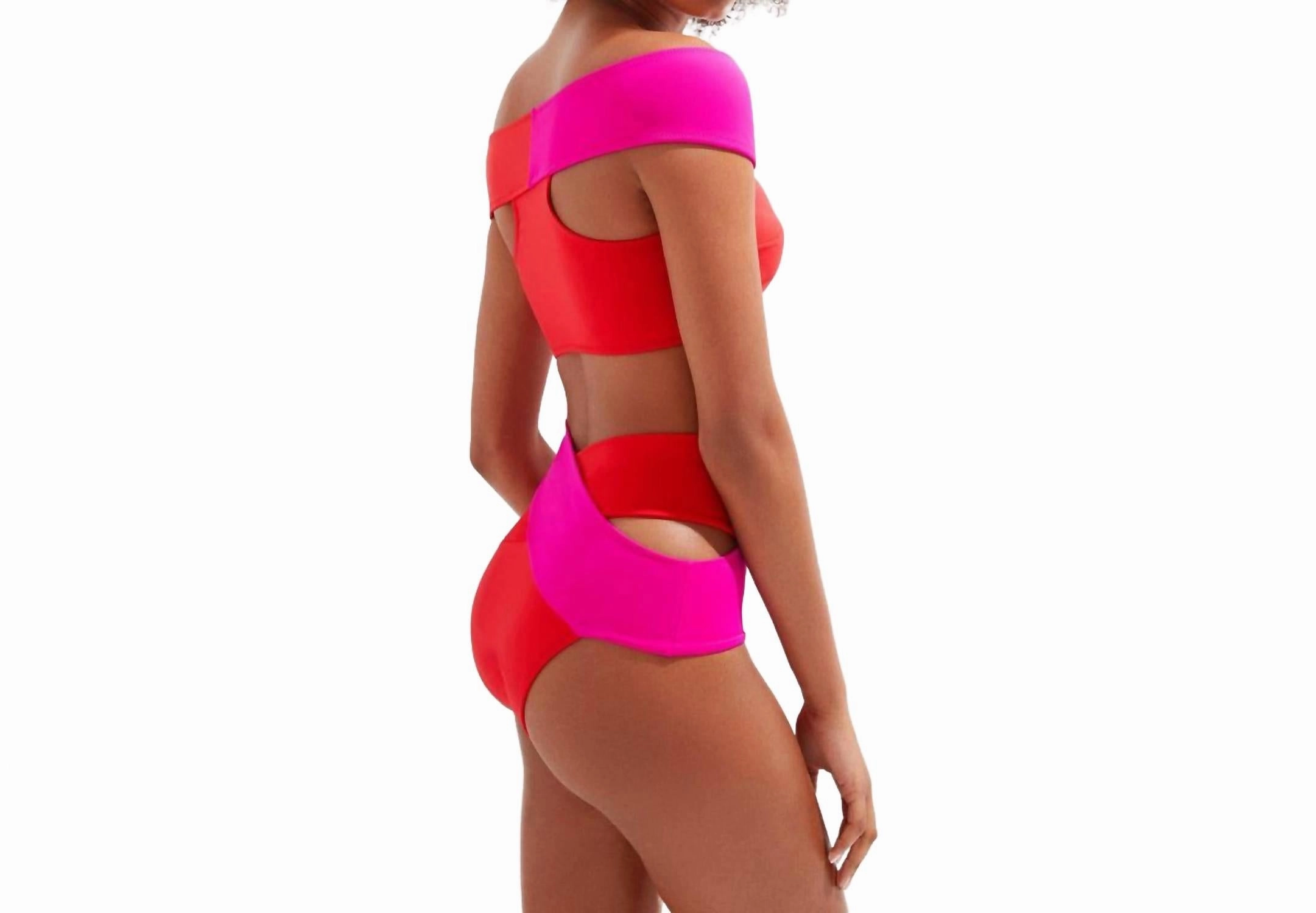 Lucette Bikini Set In Fuchsia/red
