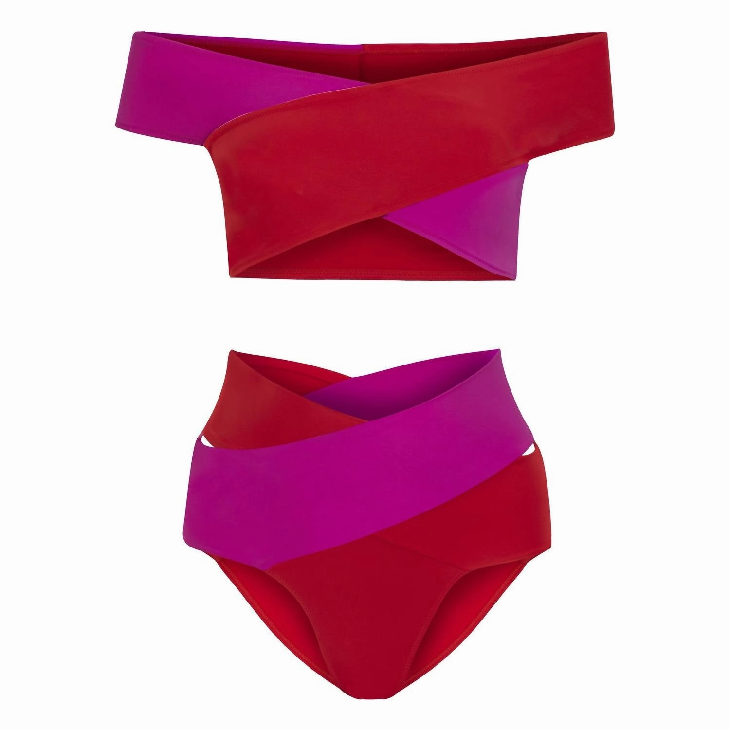 Lucette Bikini Set In Fuchsia/red
