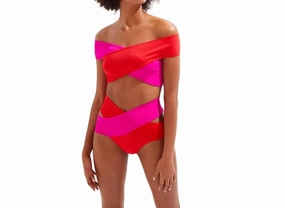 Lucette Bikini Set In Fuchsia/red Swim Womens - underwire swimsuits