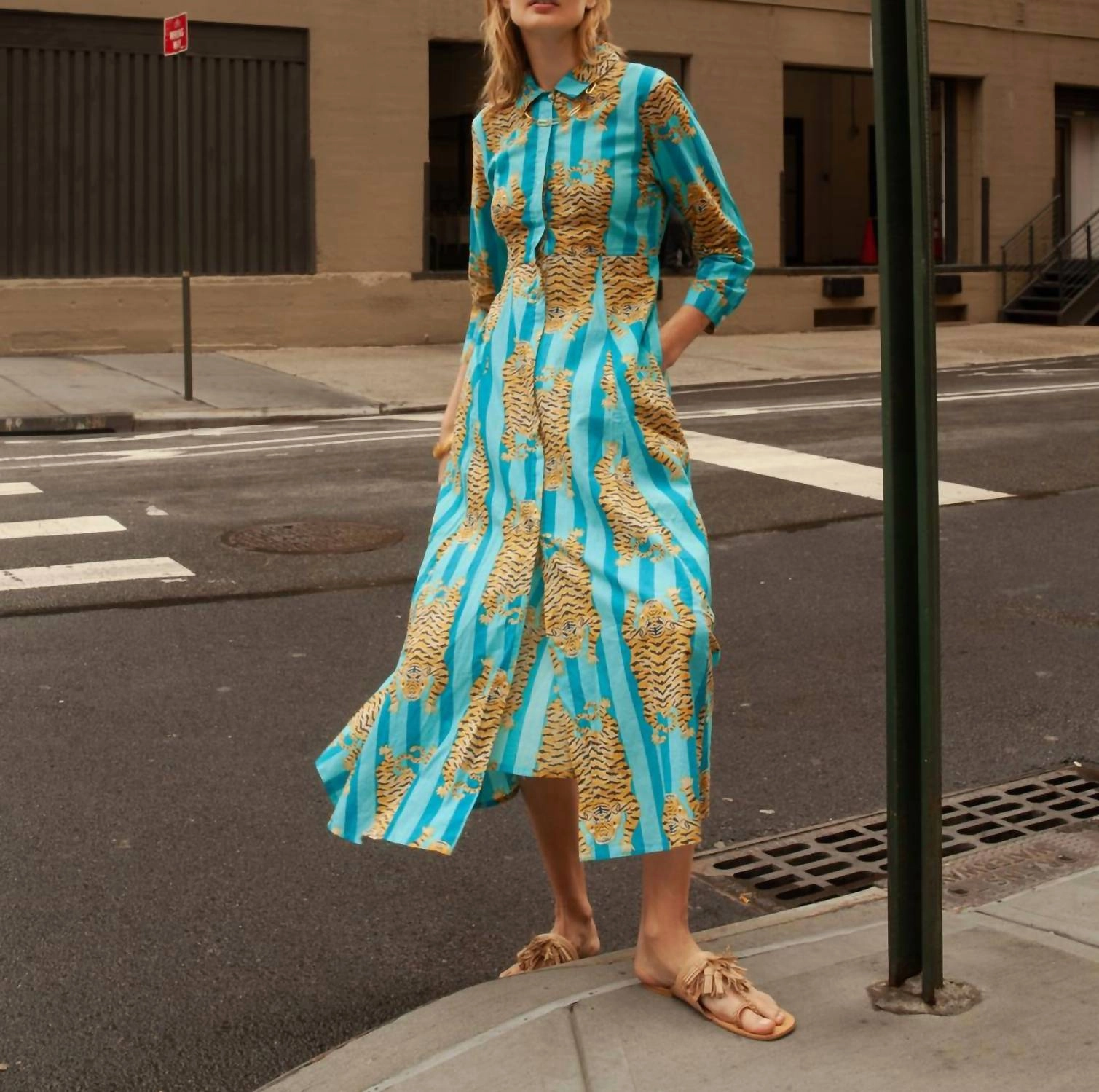 Luciana Maxi Dress In Cyan