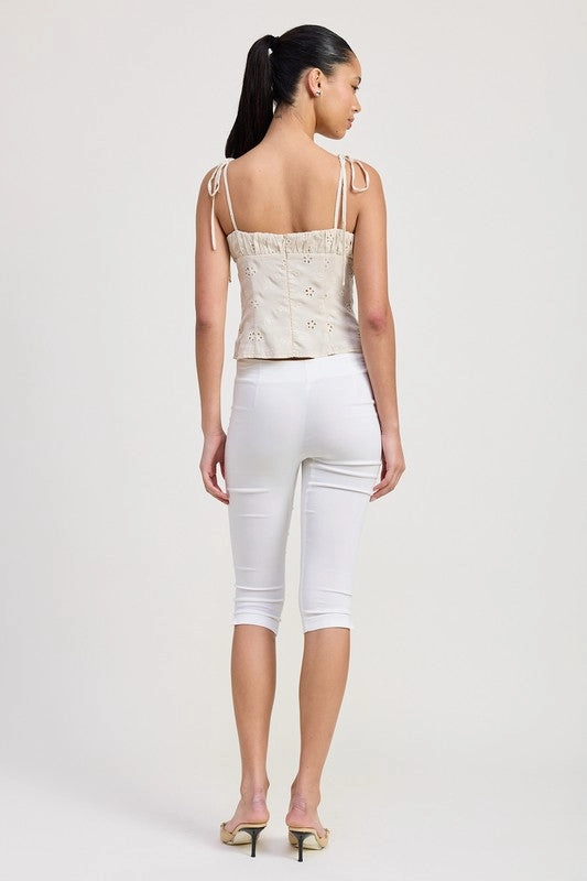 Luna Eyelet Tie Strap Top