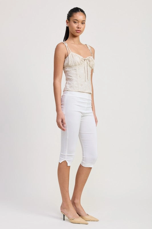 Luna Eyelet Tie Strap Top
