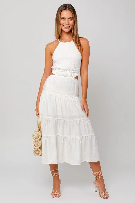 Lunch Date Tiered Cotton Midi Dress