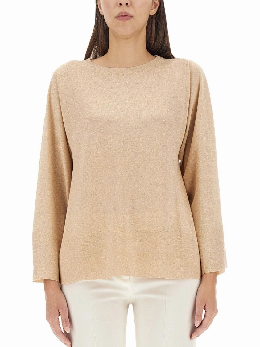 Lurex Jersey Top With Relaxed Silhouette