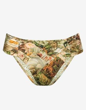 Lush Utopia Ruched Side Bikini Pant - Botanical Camo Swim Womens - beachwear discount