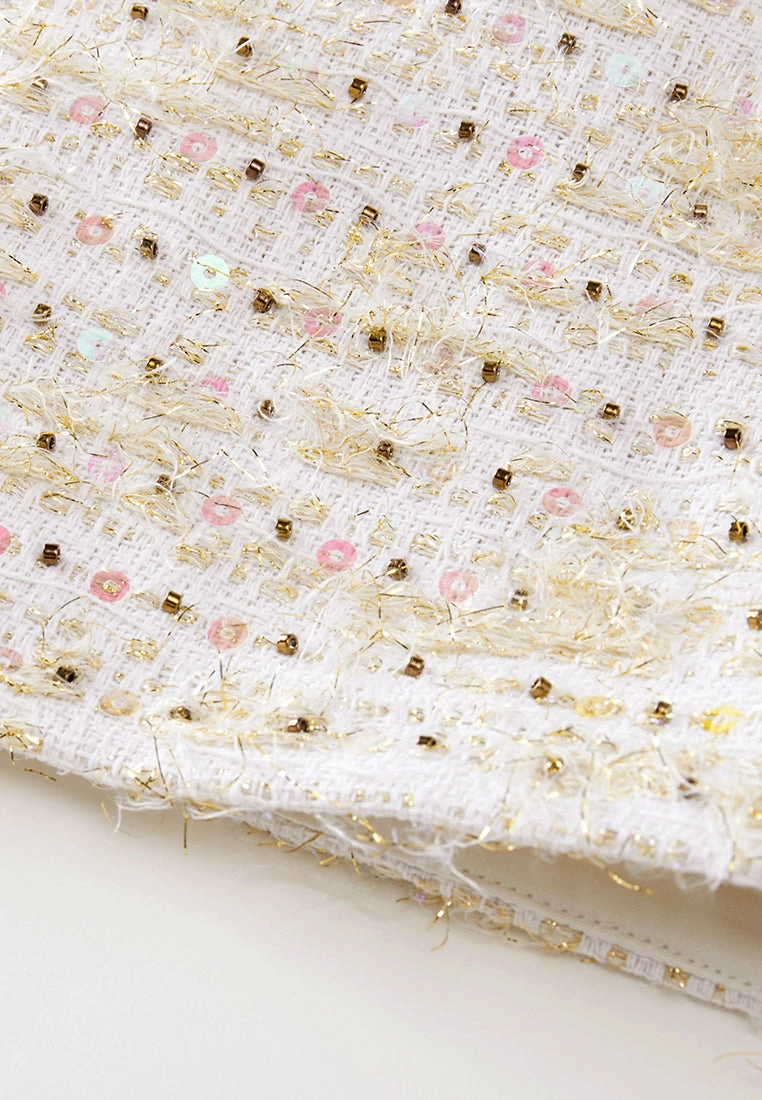 Luxurious Sequined Tweed Dress