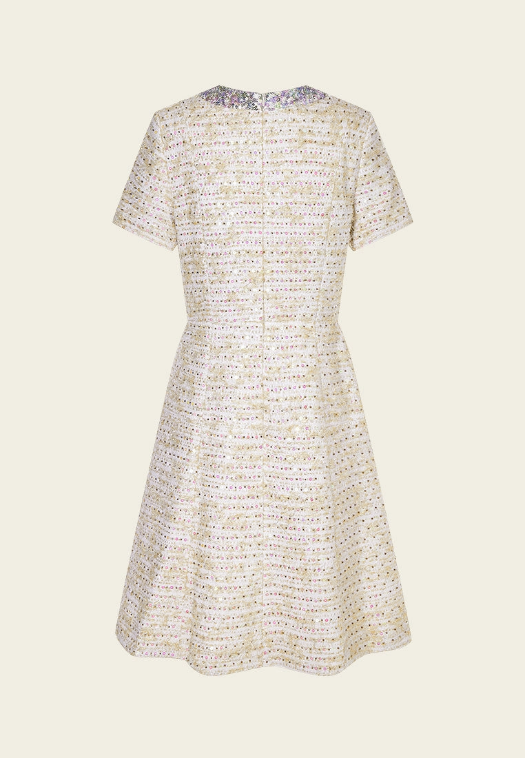 Luxurious Sequined Tweed Dress