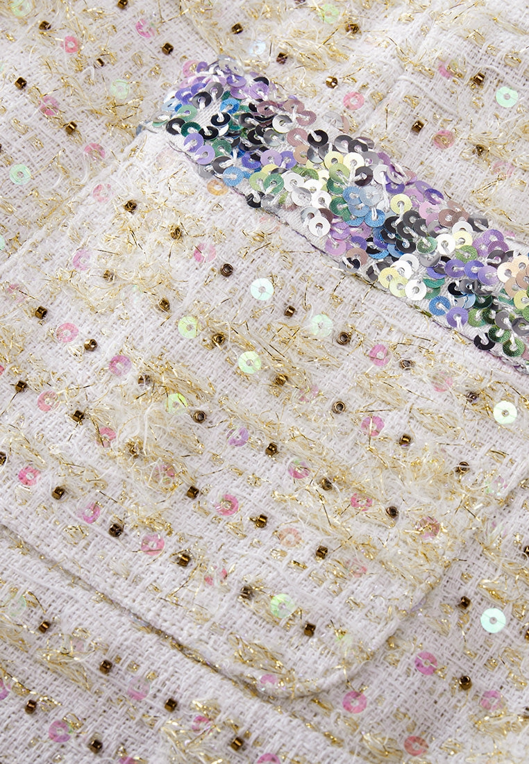 Luxurious Sequined Tweed Dress
