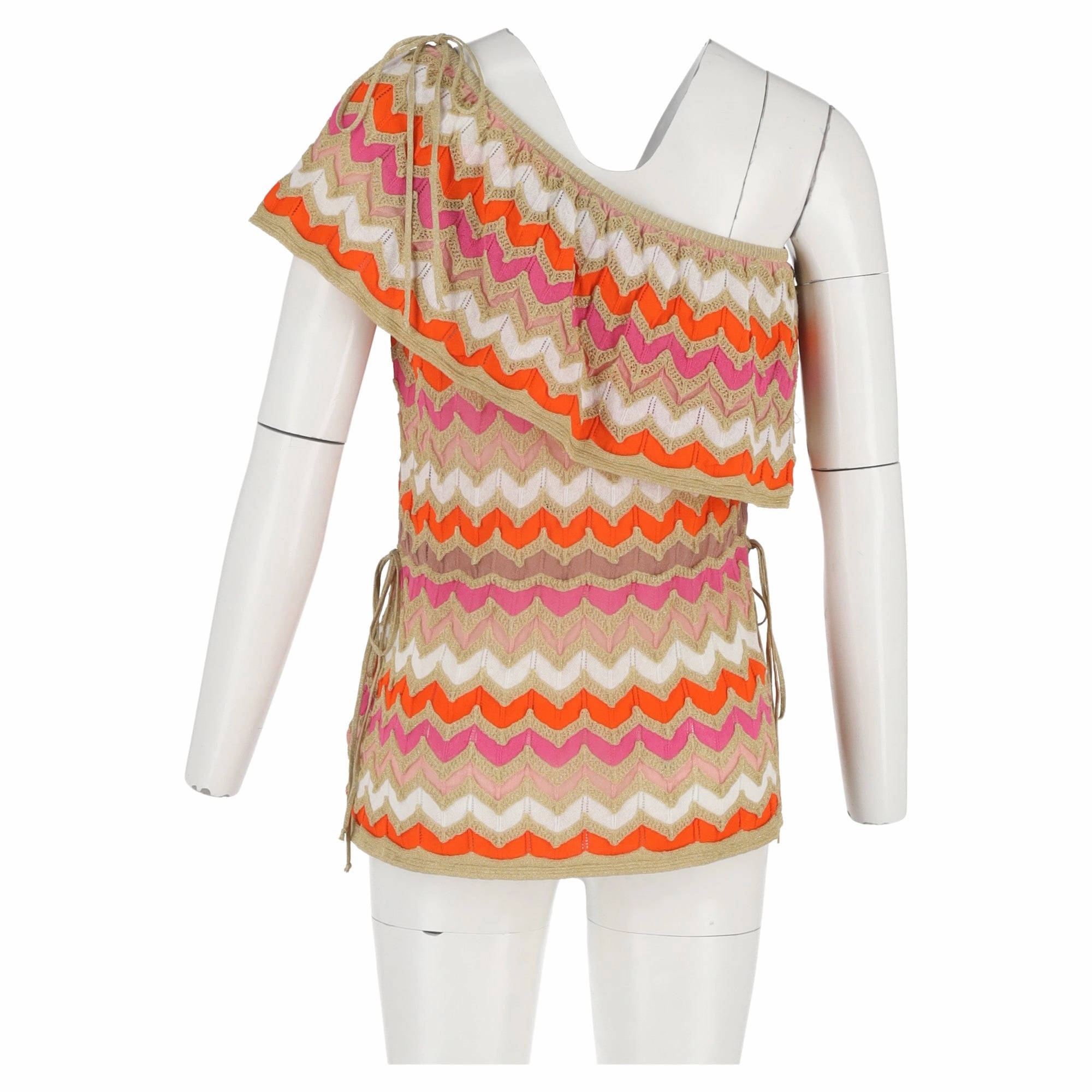 M Missoni One Shoulder Top in Multicolor Cotton