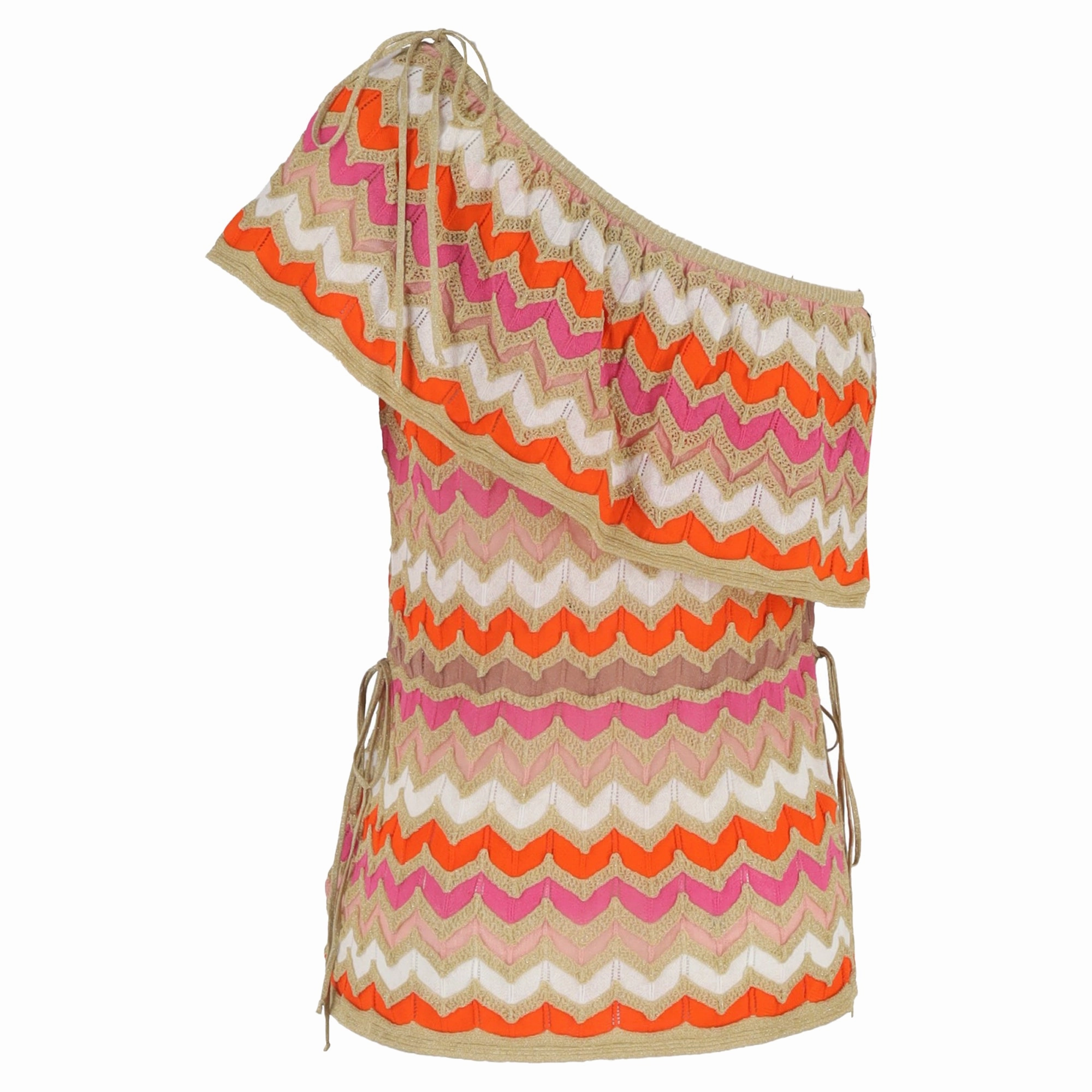 M Missoni One Shoulder Top in Multicolor Cotton