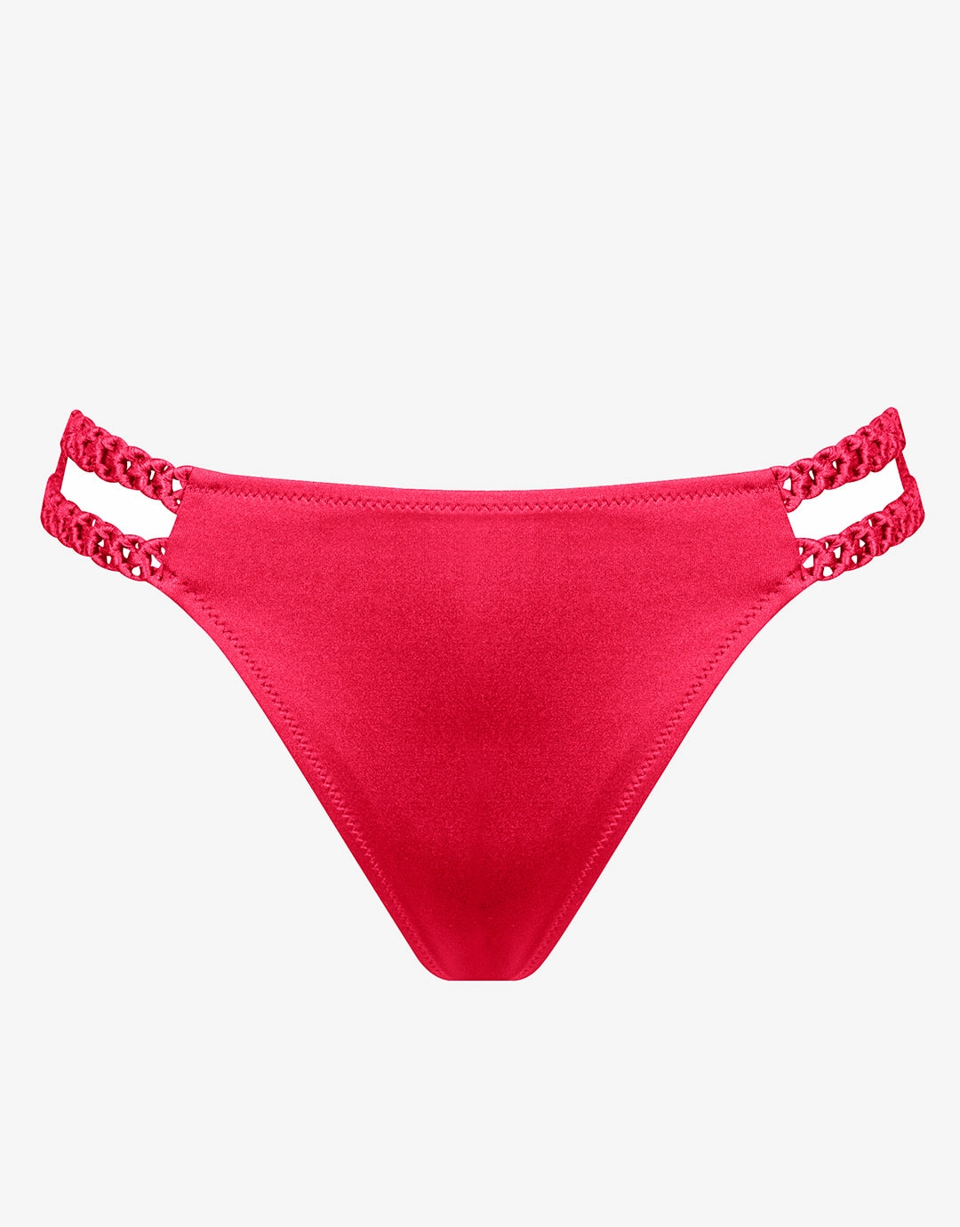 Macrame Love Double Strap Bikini Pant - Luscious Red Watercult - Watercult swimsuits sale
