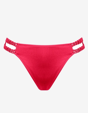 Macrame Love Double Strap Bikini Pant - Luscious Red Watercult - Watercult swimsuits sale