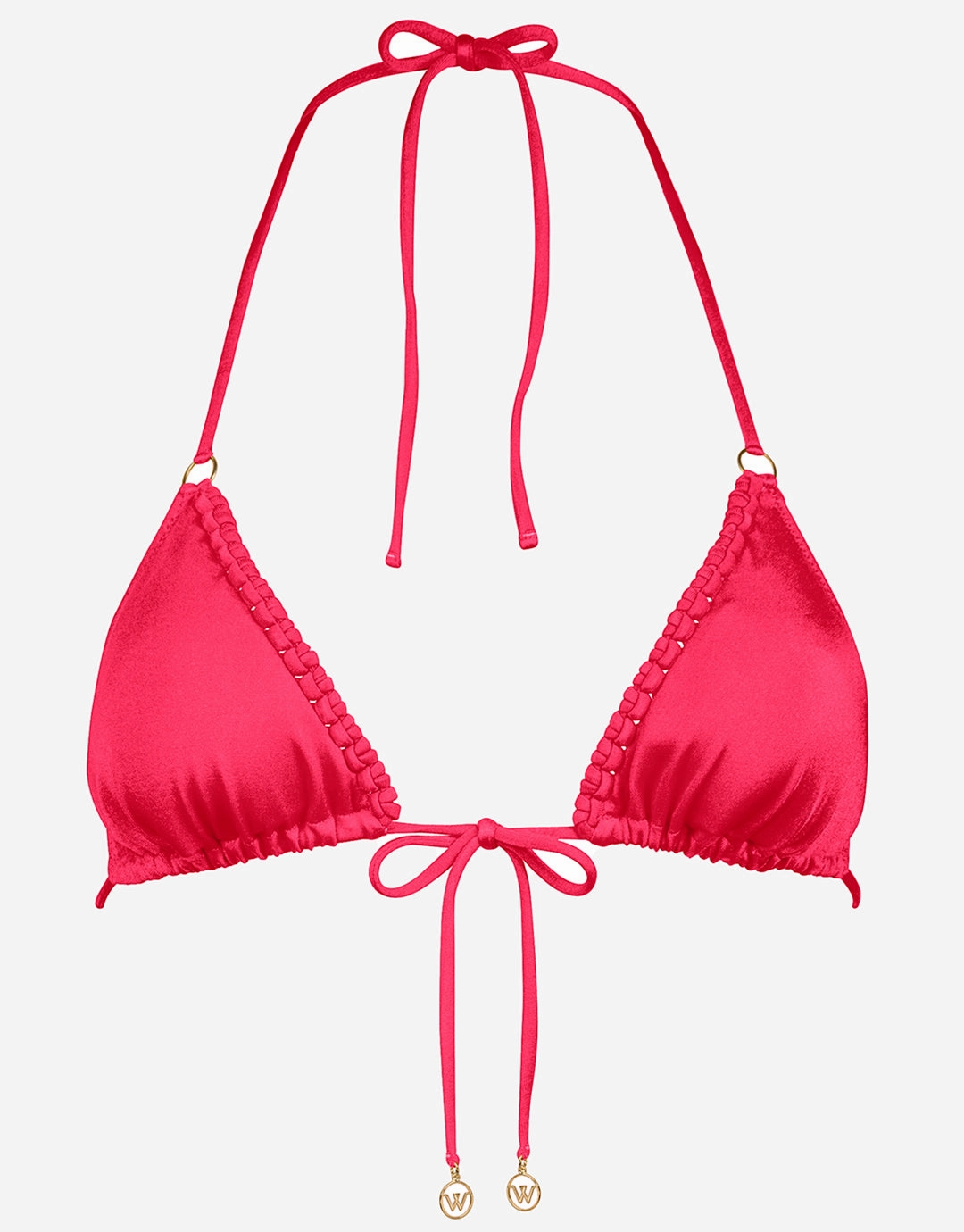 Macrame Love Triangle Bikini Top - Luscious Red Watercult - Watercult swimsuits sale