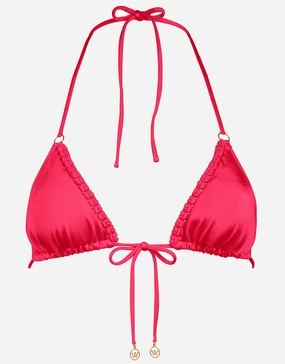 Macrame Love Triangle Bikini Top - Luscious Red Watercult - Watercult swimsuits sale