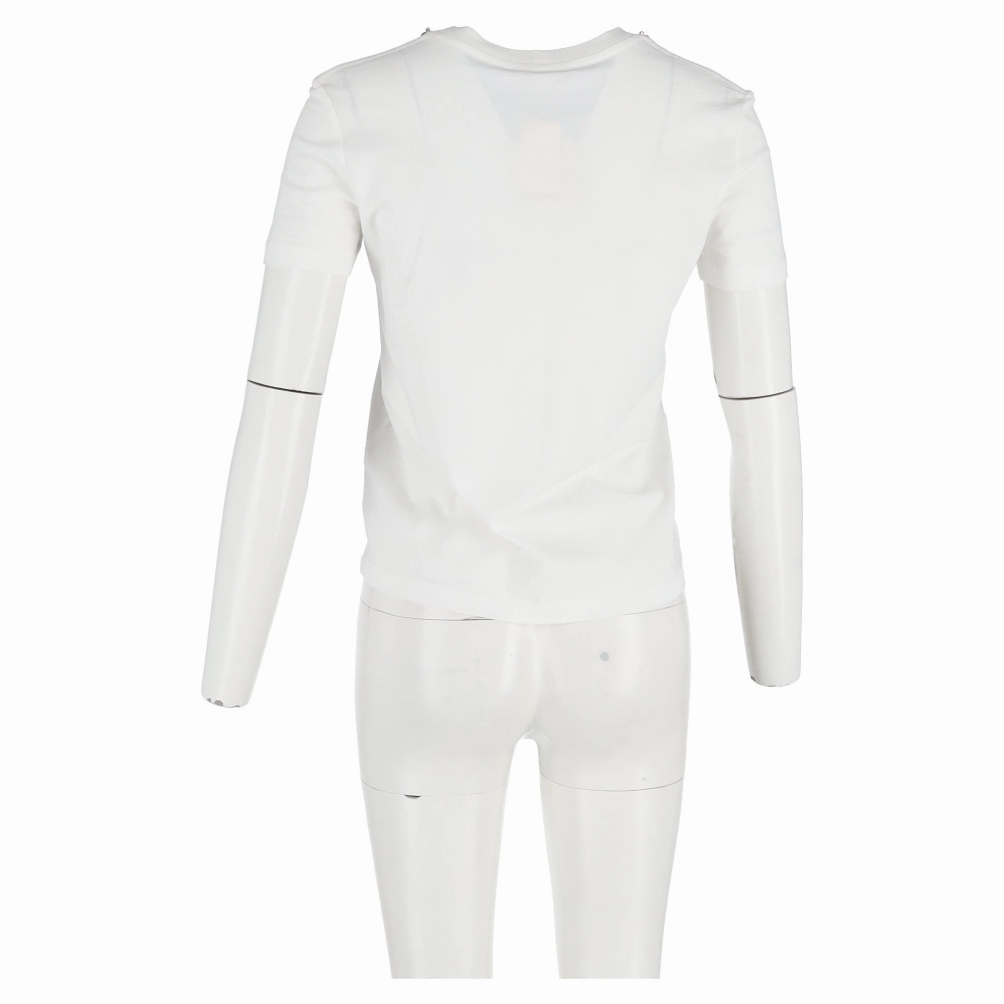 Maje Embellished-Neck T-shirt in White Cotton