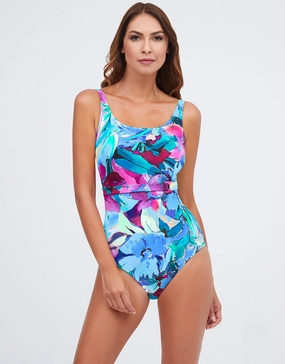 Malena High Front Swimsuit - Turquoise Nuria Ferrer - Nuria Ferrer fashion sale