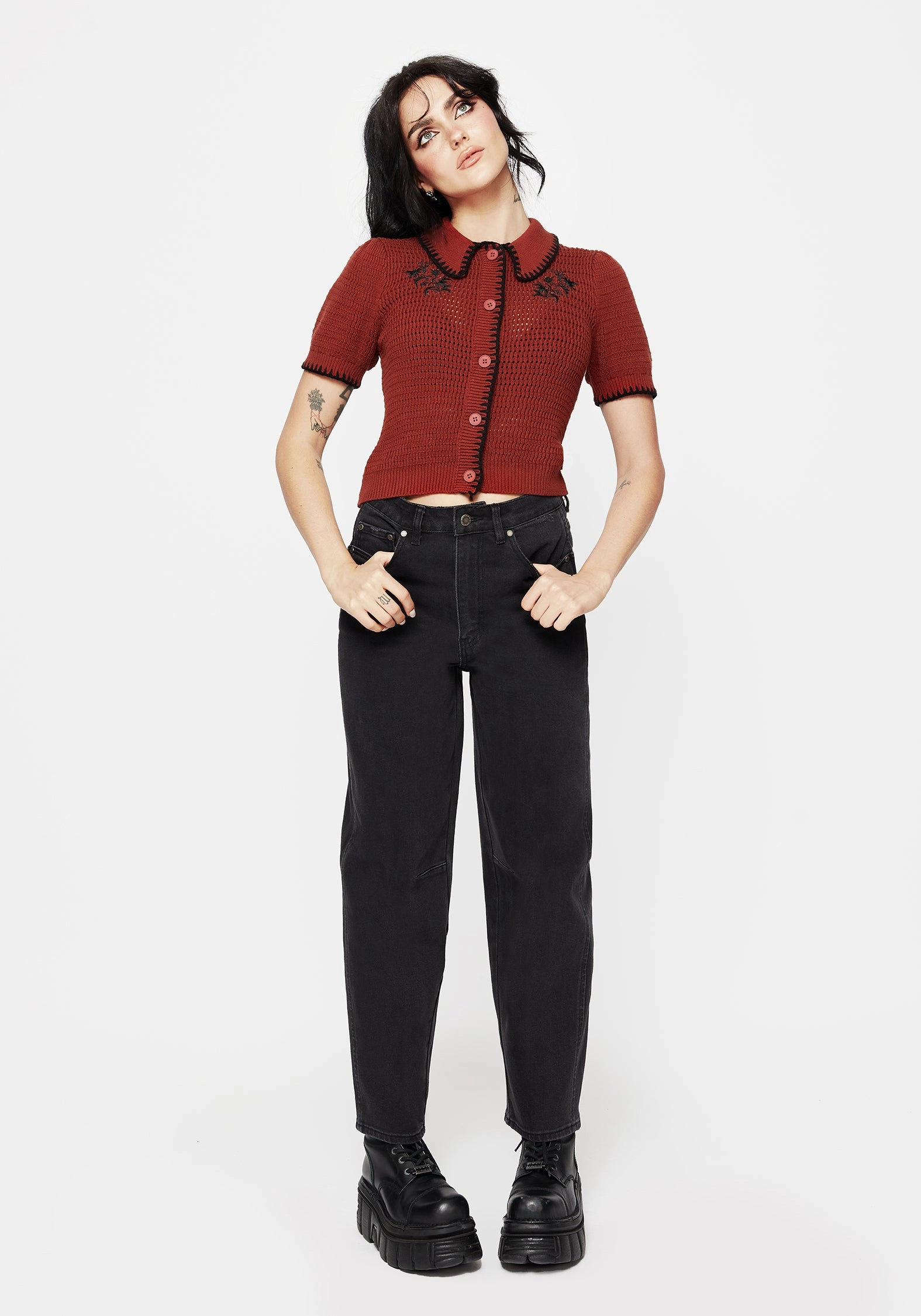 Malevolence Denim Barrel Leg Jeans
