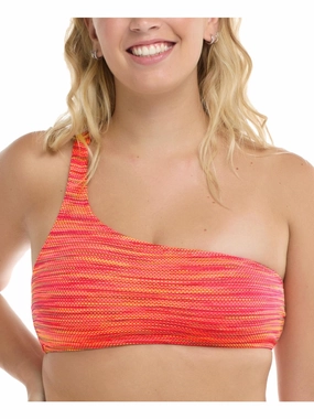 Malia Womens Textured One-Shoulder Bikini Swim top Swim Womens - animal print bikinis