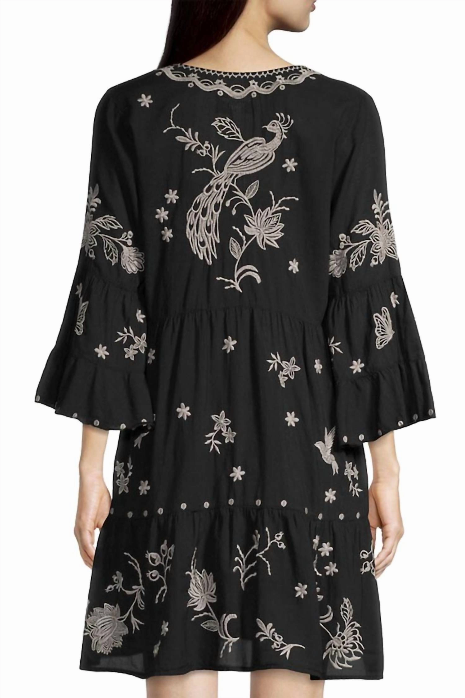 Malo Easy Tiered Dress In Black