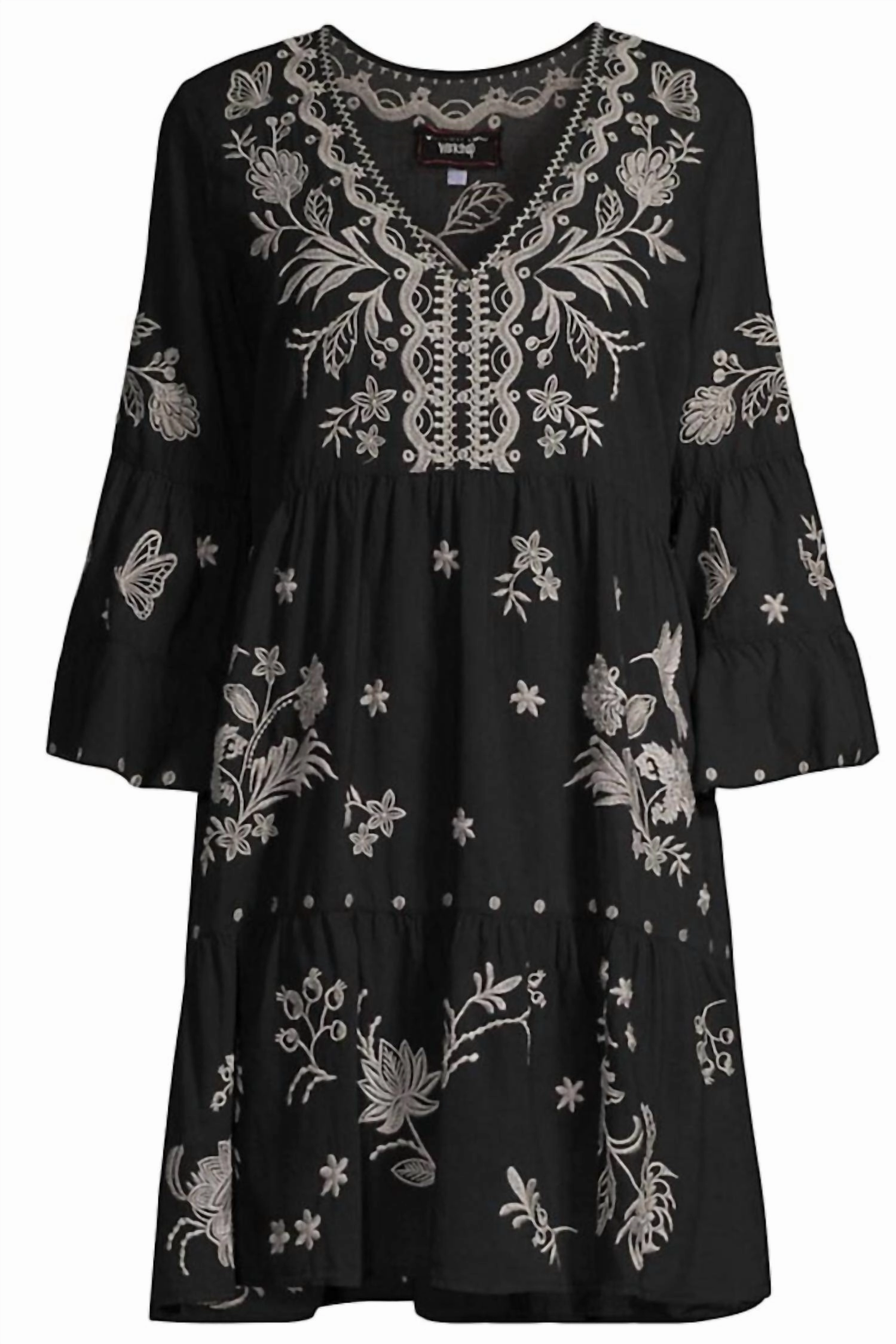 Malo Easy Tiered Dress In Black