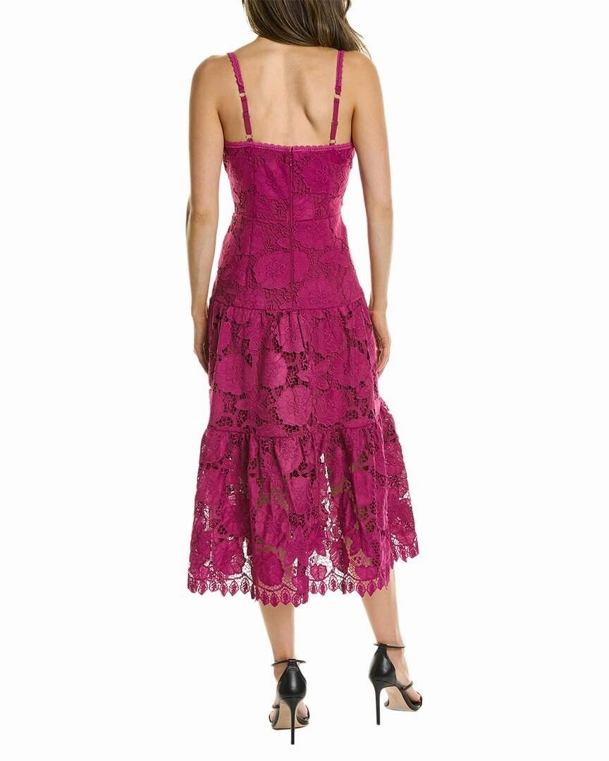 Marchesa Notte Lace Midi Dress