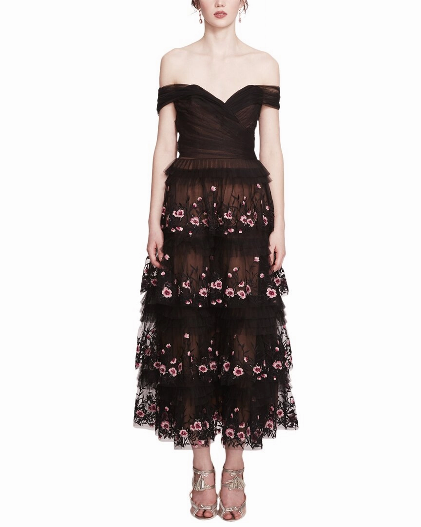 Marchesa Notte Midi Dress