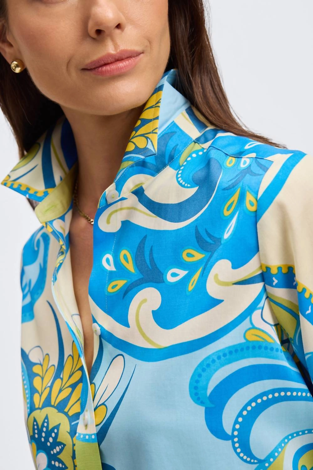 Margie Three Quarter Sleeve Shirt In Tropical  Jacobean