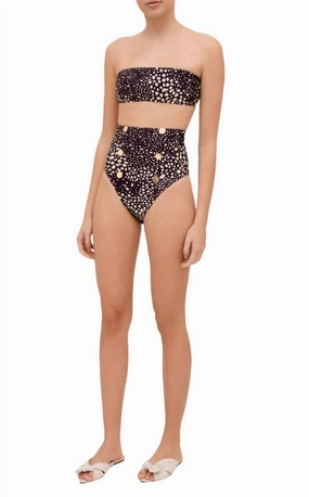 Marine Pois High Leg Bikini In Navy Swim Womens - plunge bikinis sale
