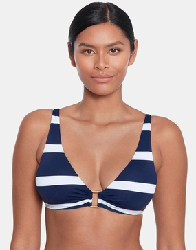 Mariner Stripe Ring OTS Bikini Top - Navy and White Swim Womens - one-pieces cheap