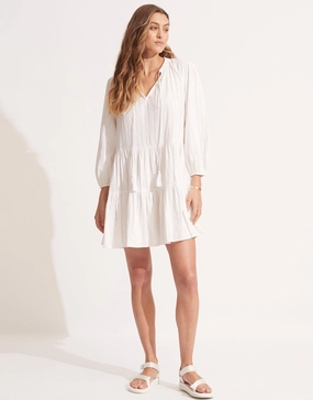 Market Tier Dress - White Seafolly - Seafolly bikinis sale