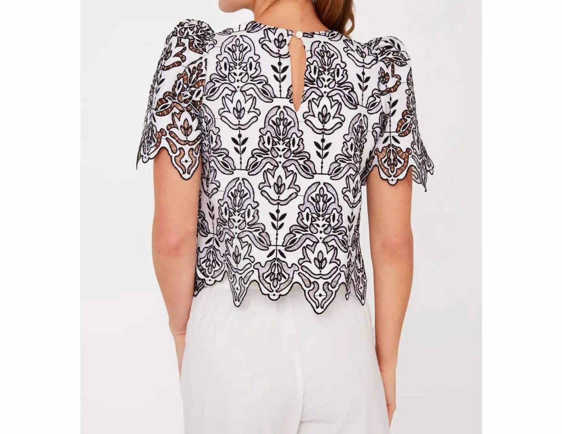 Marty Crop Top In Iron Work Lace