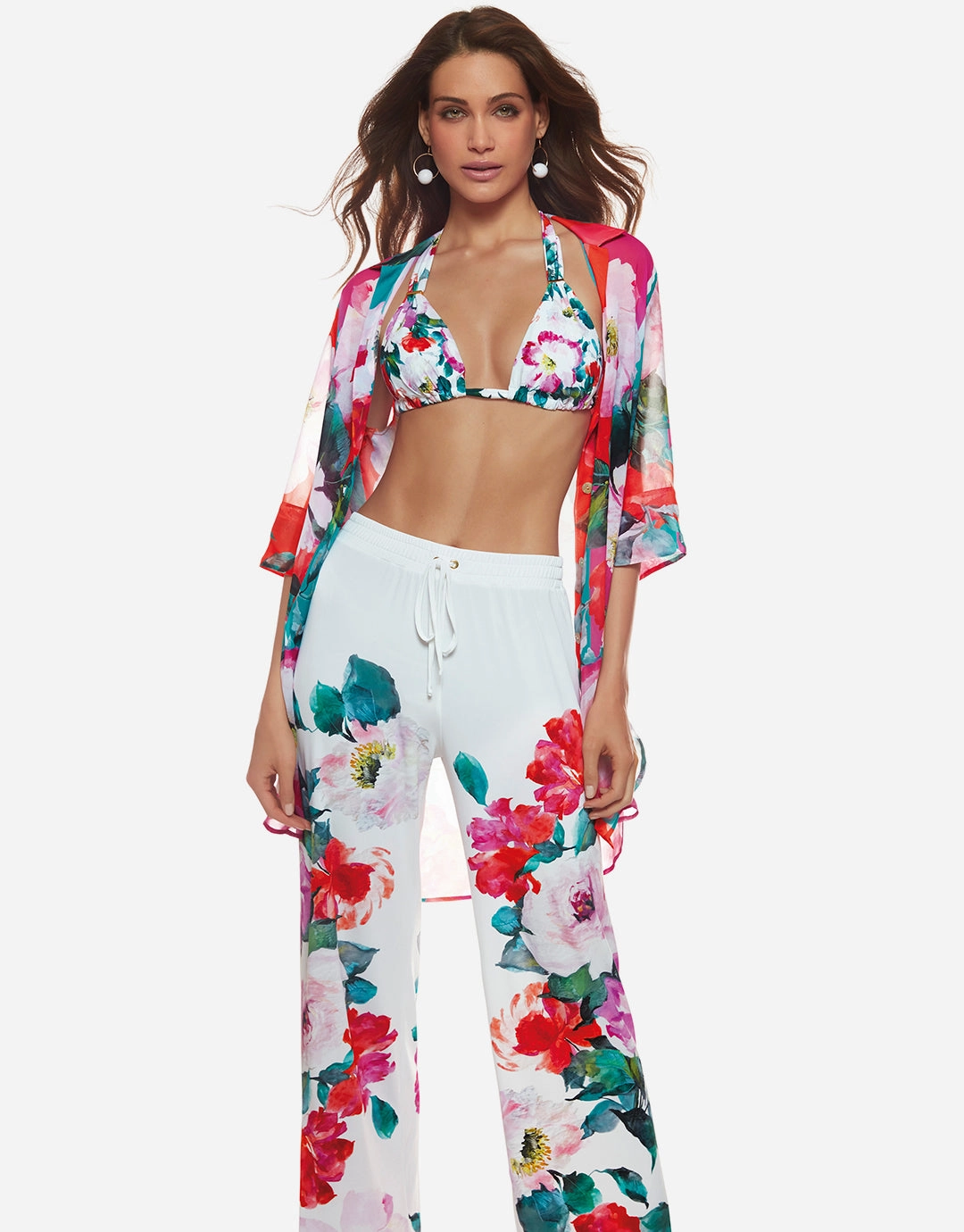 Melania Beach Trouser - Floral Multi Roidal - Roidal activewear best price