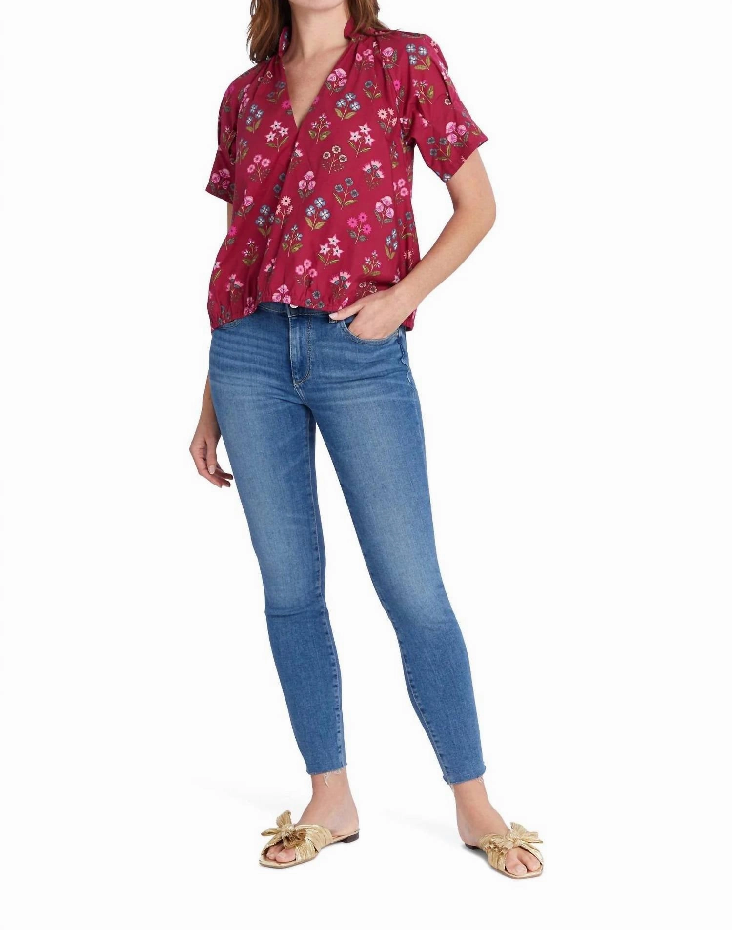 Merritt Top In Holiday Flowers