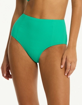 Messina Panelled High Waist Bikini Pant - Evergreen Sea Level - Sea Level swimwear clearance