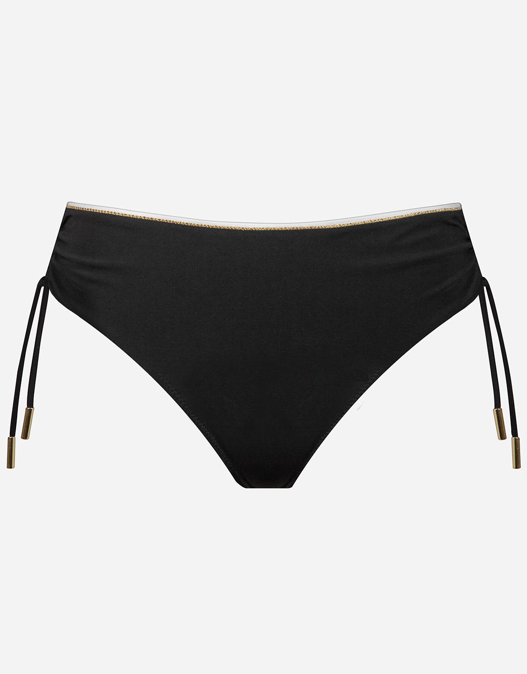 Metrics Adjustable Leg Bikini Pant - Black White and Gold Maryan Mehlhorn - Maryan Mehlhorn dresses