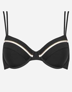 Metrics Underwired Bikini Top - Black White and Gold Swim Womens - one-pieces cheap