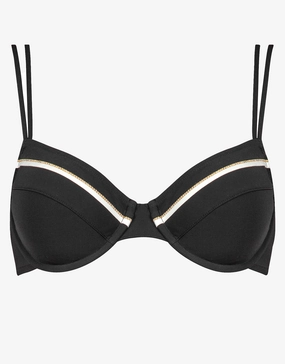 Metrics Underwired Bikini Top - Black White and Gold Maryan Mehlhorn - Maryan Mehlhorn dresses