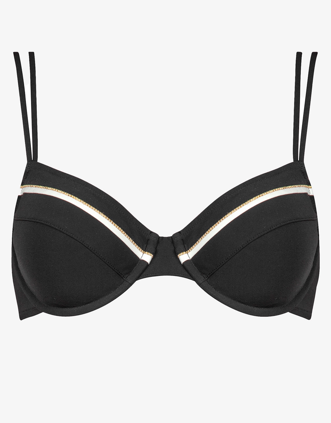 Metrics Underwired Bikini Top - Black White and Gold Swim Womens - one-pieces cheap