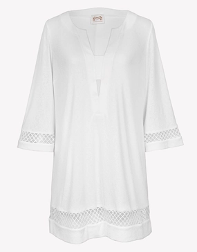 Midi Tunic - Silk White Maryan Mehlhorn - Maryan Mehlhorn dresses