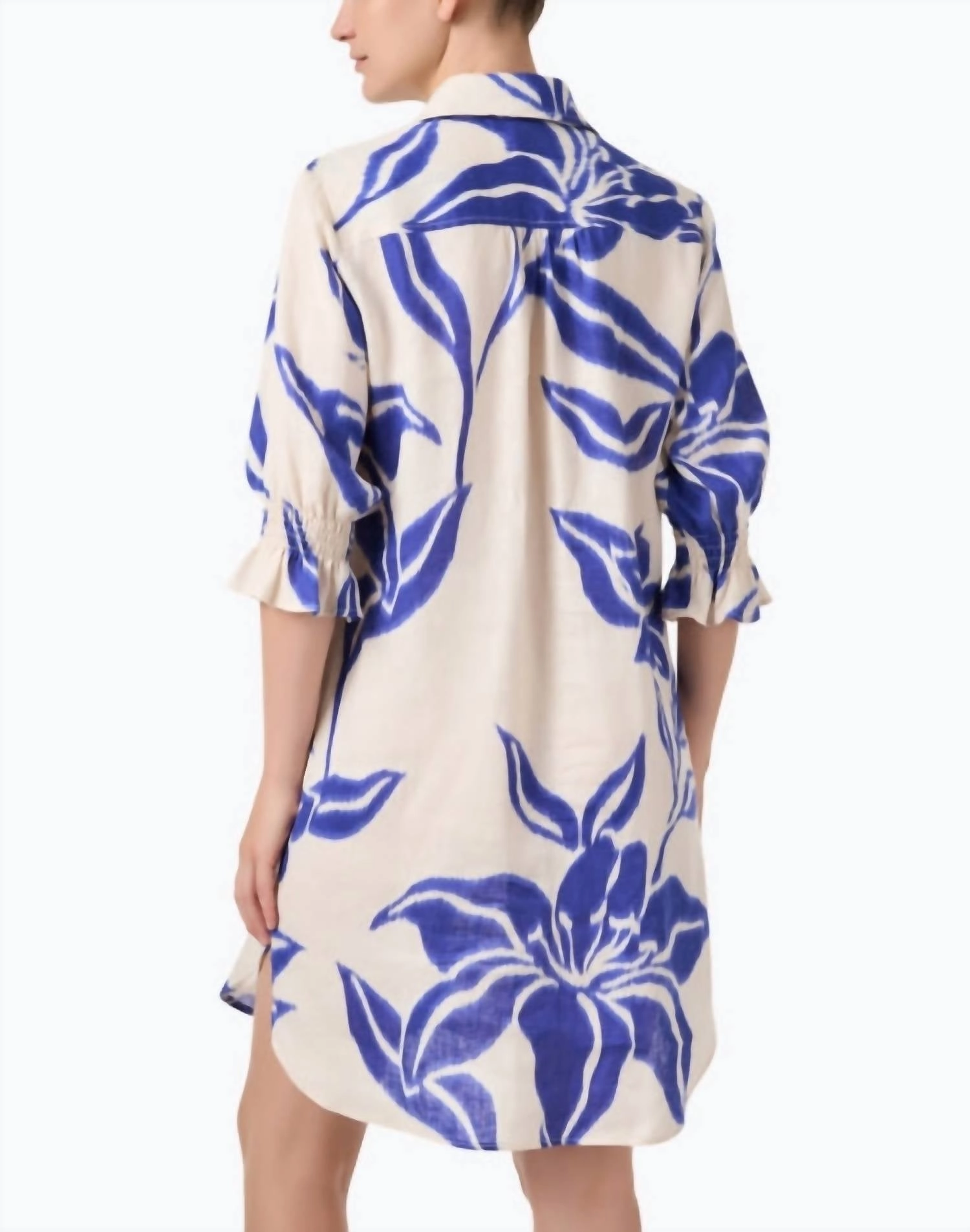 Miller Batik Print Dress In Natural/blue