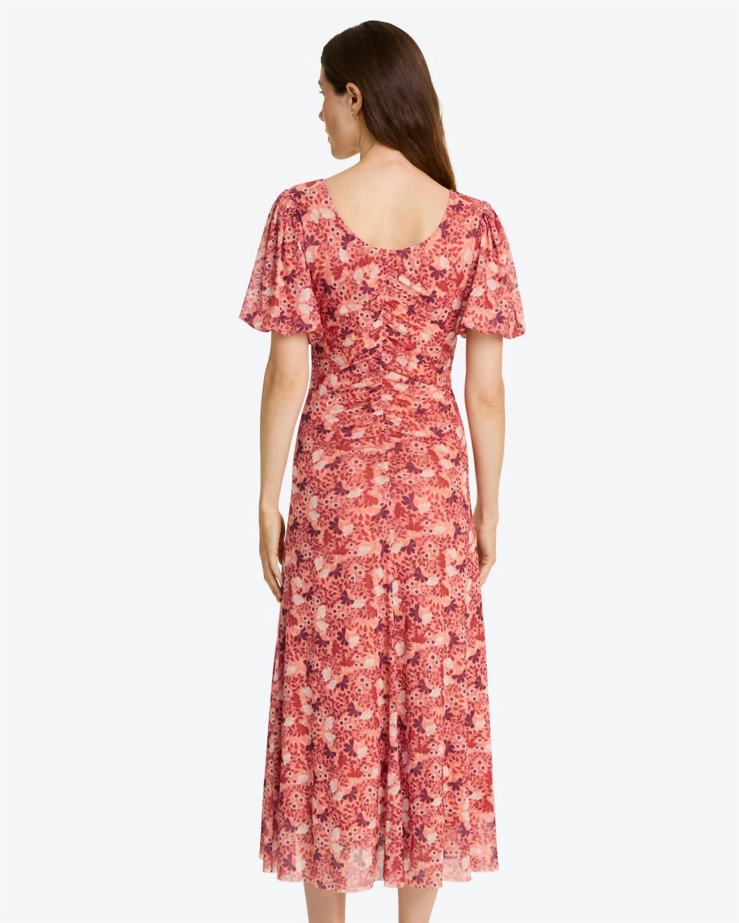 Mindy Midi Dress In Coneflower Mesh
