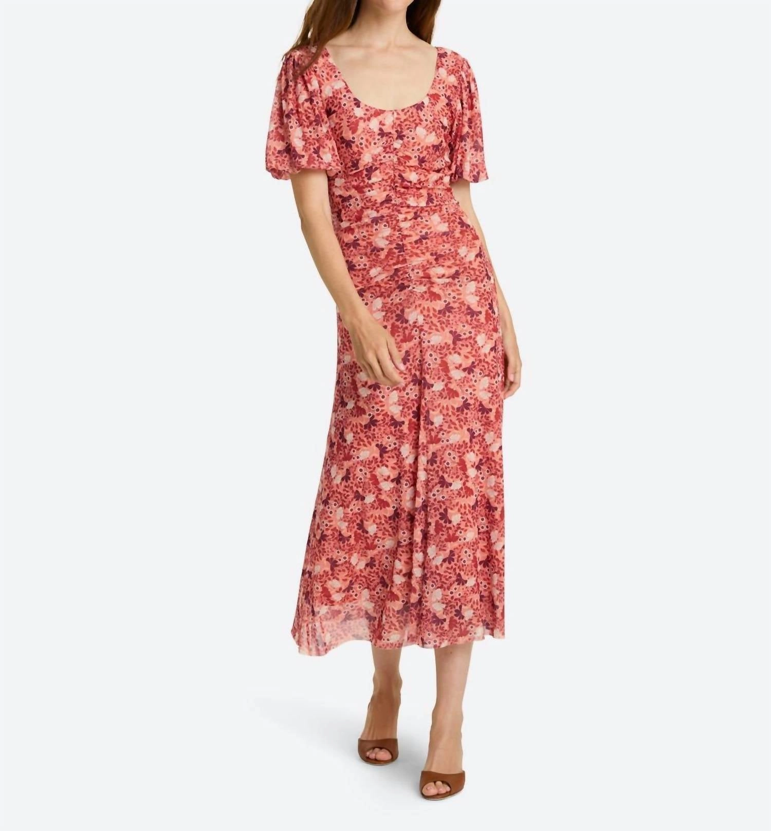 Mindy Midi Dress In Coneflower Mesh