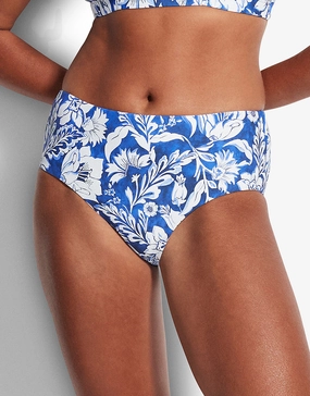 Modern Marina Wide Side Retro Bikini Pant - Blue Swim Womens - swimsuits outlet