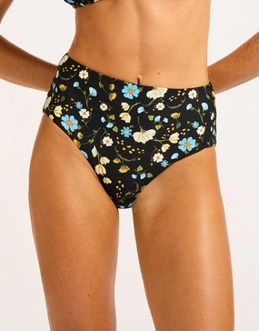 Modern Romance High Waisted Bikini Pant - Black Seafolly - Seafolly bikinis sale